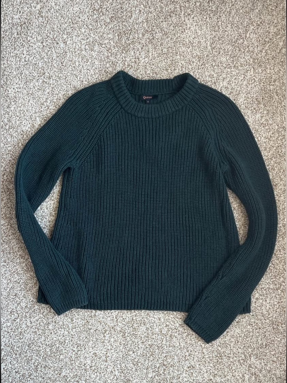 Quince Organic Cotton Fisherman Sweater Deep Spruce